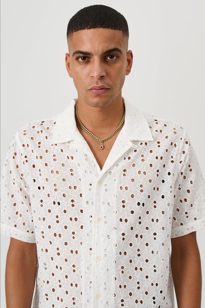 Soulland Orson Shirt Off White Größe: M/L | Business hemden Outlet | Unisex | Weiß