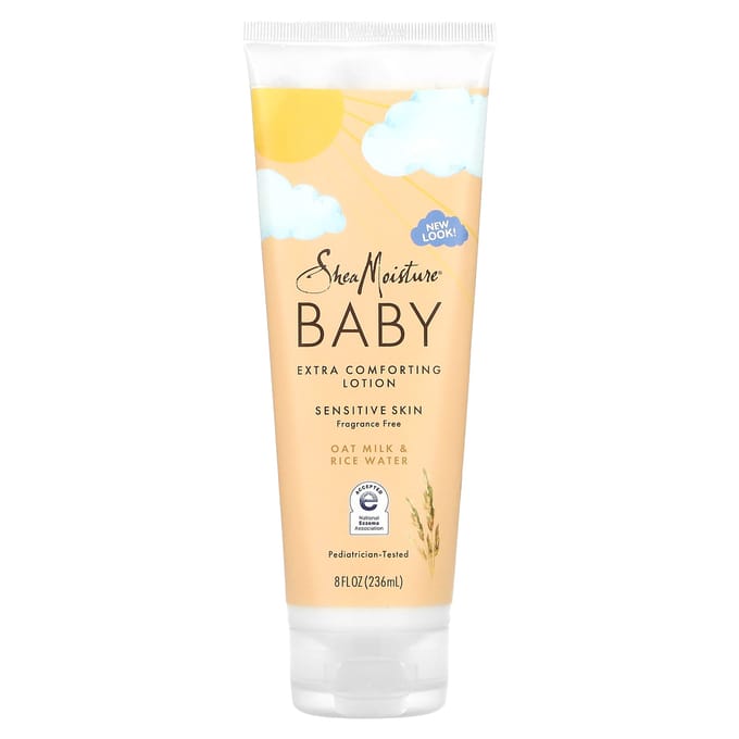SheaMoisture, Baby, Extra Verzachtende Lotion, Havermelk & Rijstwater, Zonder parfum, 8 fl oz (236 ml) beige