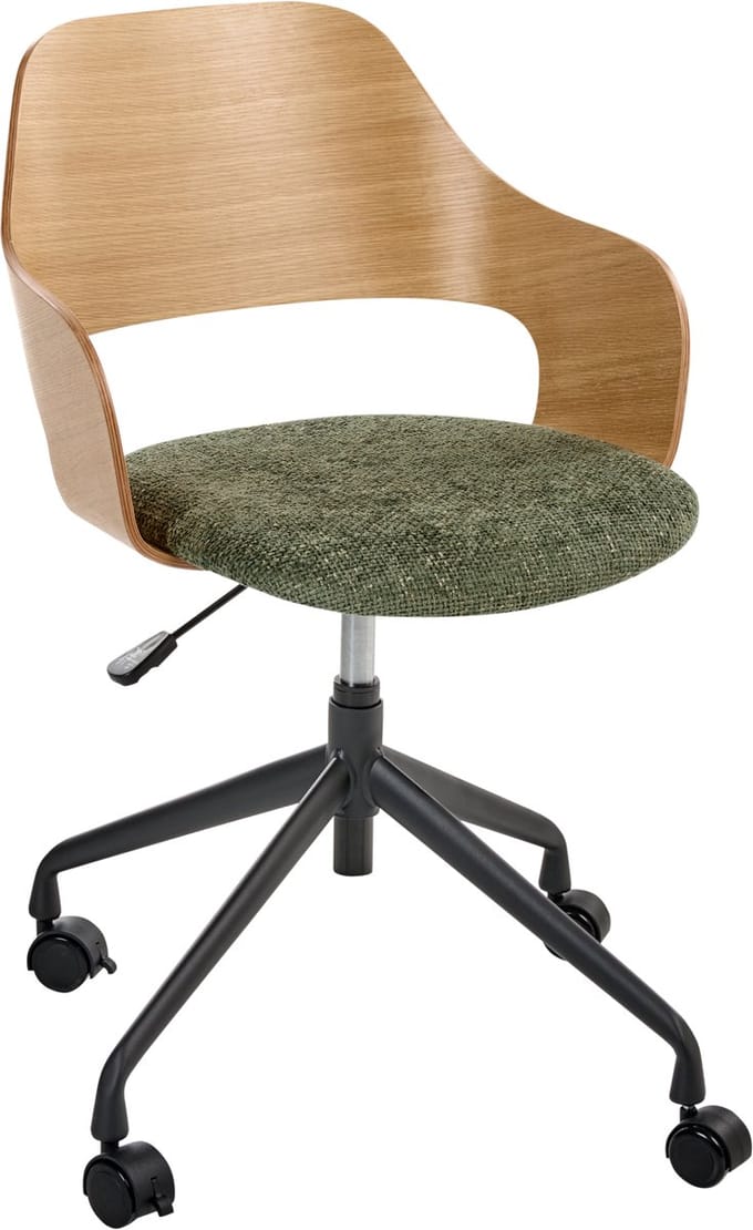 NOVATO - Bureaustoel - Lichtbruin/Groen - Linnen