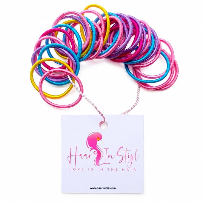 Haar in Stijl® Masia 100 Mini Haarelastiekjes Multicolor - 2.5 cm Kids