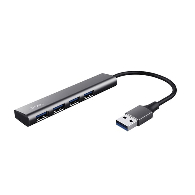 Trust Halyx-4-port 24947 USB-hub 1 + 4 poorten USB-A USB 3.2 Gen1 5 GBit/s Donkergrijs