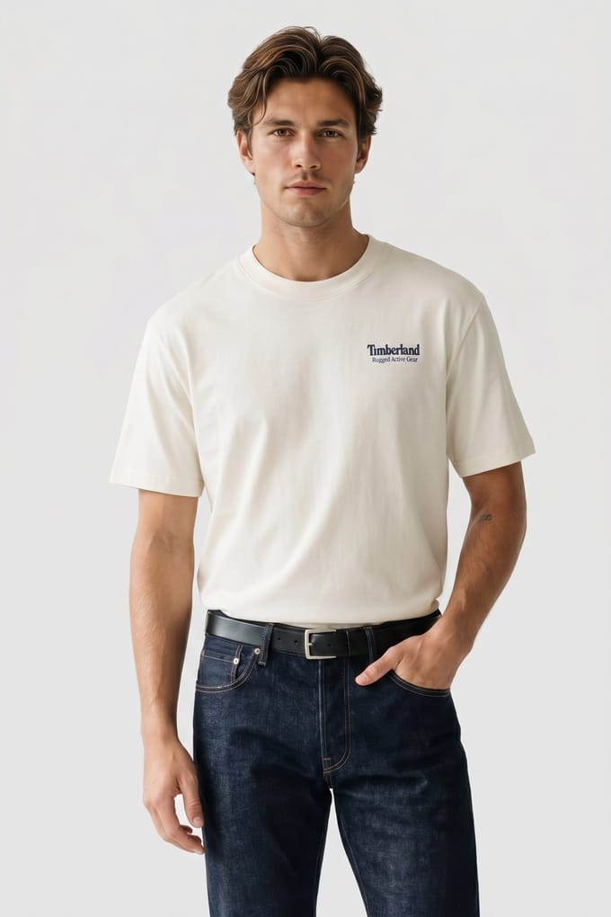 Timberland Rugged Active Gear Back Graphic Tee Vintage White Taglia: XL | Magliette basic Outlet | Uomo | Bianco