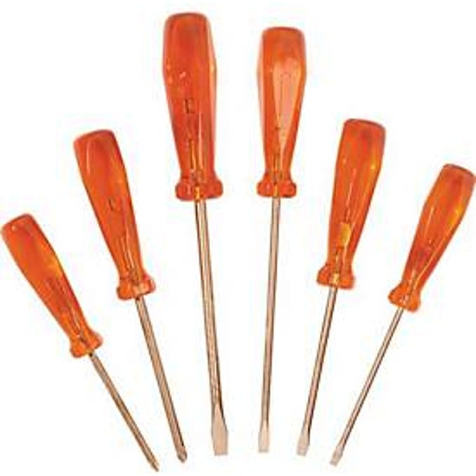 Schroevendraaierset 6 st. met gleuf/PH vonkvrij ENDRES TOOLS