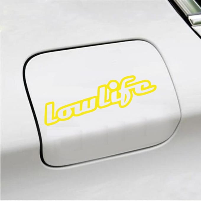 Bumpersticker - Lowlife - 6,3 X 22,1 - Geel