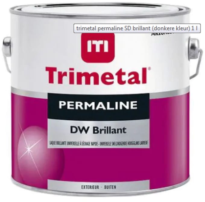 Permaline DW Brillant - wit - 1 liter - terpentinebasis - sneldrogend