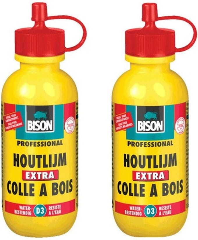 2x Bison houtlijm waterbestendig 75 gram - Klussen - Klusbenodigdheden - Hout lijm