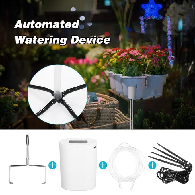 Geautomatiseerd bewateringsapparaat Slimme watercontroller Automatisch bewateringssysteem Druppelirrigatiekit wit