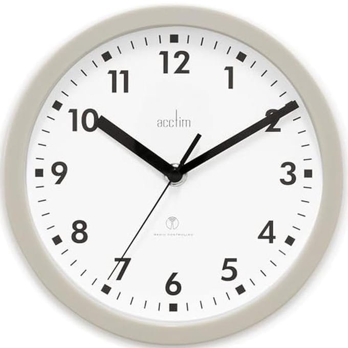 Radiogestuurde wandklok 20 cm - Grijs