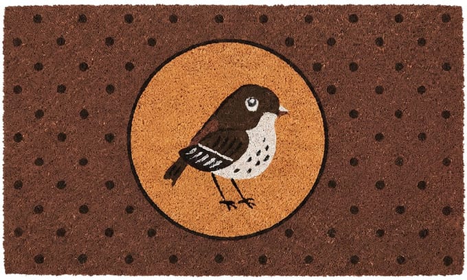 Clayre & Eef Deurmat Bruin Kokos Vogel