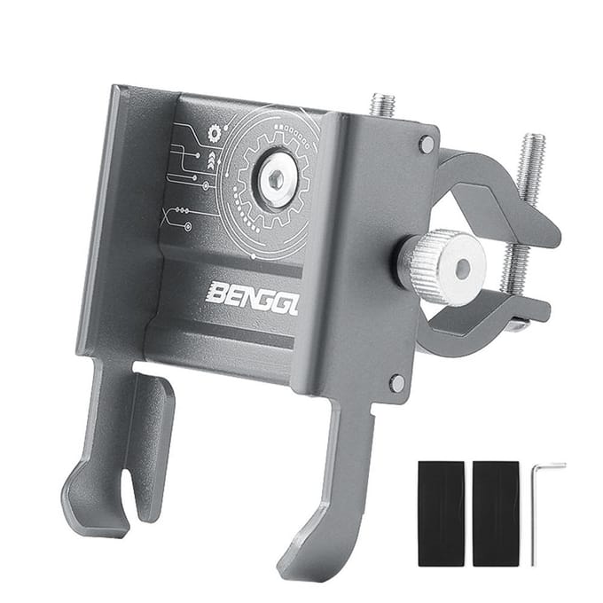 Al-legering fiets-mobiele telefoonhouder Scooter draaibare smartphonehouder 90 Degree gray