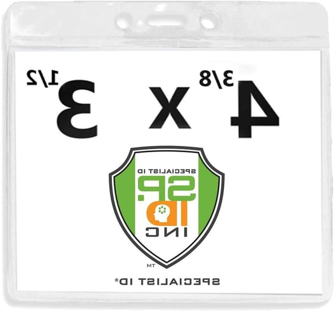 Badgehouder Extra Groot - Kaarthouder Transparant - Identificatie Tonen - Oversized Insteekformaat - 4 3/8" X 3 1/2" - Transparant