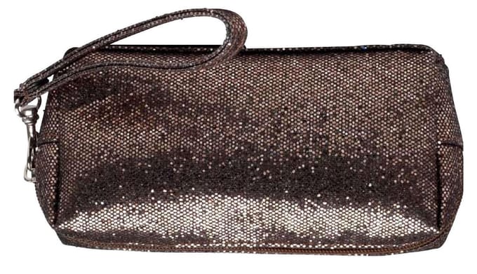 Gillian Jones Glitter - Toilettas - Bruin - afmeting 18 x 5 x 9 cm.