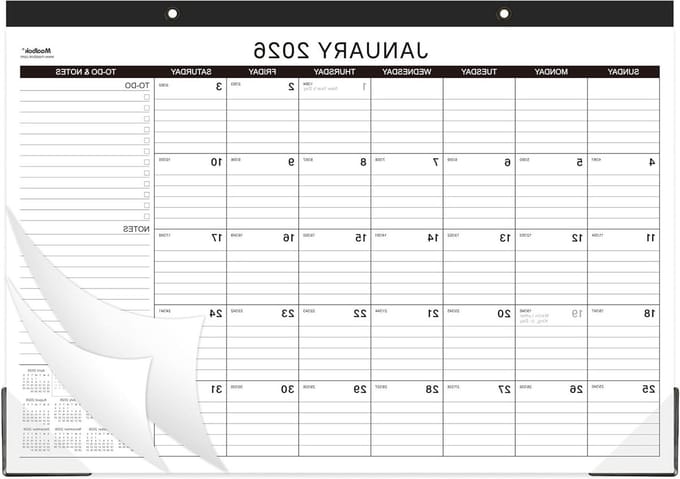 Bureaukalender - Agendakalender - Planning Maken - 16 Maanden Overzicht - 43 x 30 cm - Wit