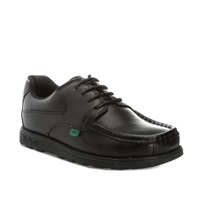 Boy's Kickers Junior Fragma Lace Shoe in Black