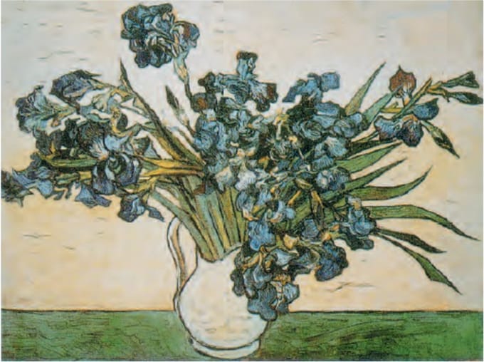 Mini kunstposter - Vincent van Gogh - Irissen - 24x30 cm