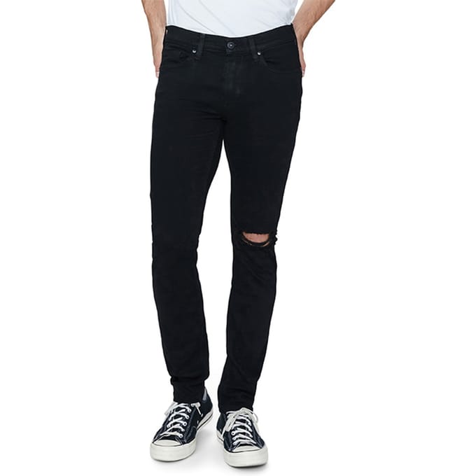 PAIGE Croft Black Shadow Destructed Maat: W30 | Slim Jeans Outlet | Heren | Zwart