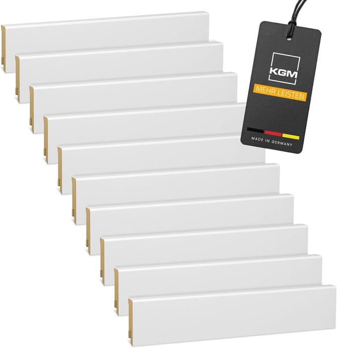 Moderne witte MDF vloerplint 2400x16x58 mm – 10 stuks