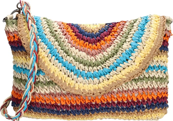 PE Florence Natural Life Schoudertas - Licht Natuur Turquoise