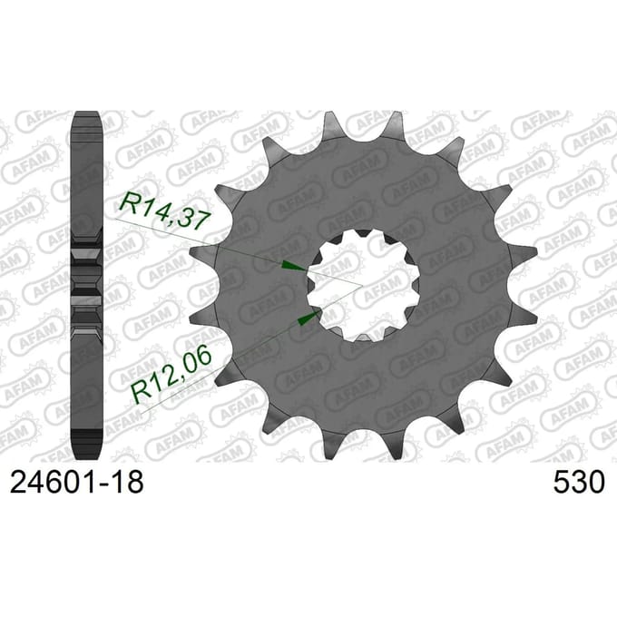 Stalen motortandwiel voor Afam 530 18 dents