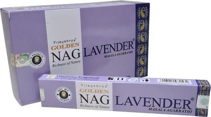 Golden Nag Lavender wierook 15 grams - doos van 12 st.