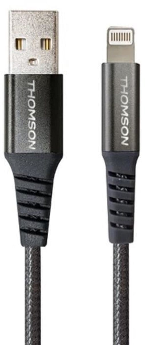 THOMSON USB-A naar Lightning 3A kabel - Snel opladen en datatransfer - Lengte 1,5m