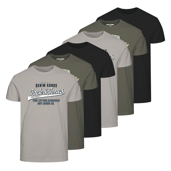Jack&Jones T-shirt JJETHAN TEE CREW NECK 3PK Set van 6
