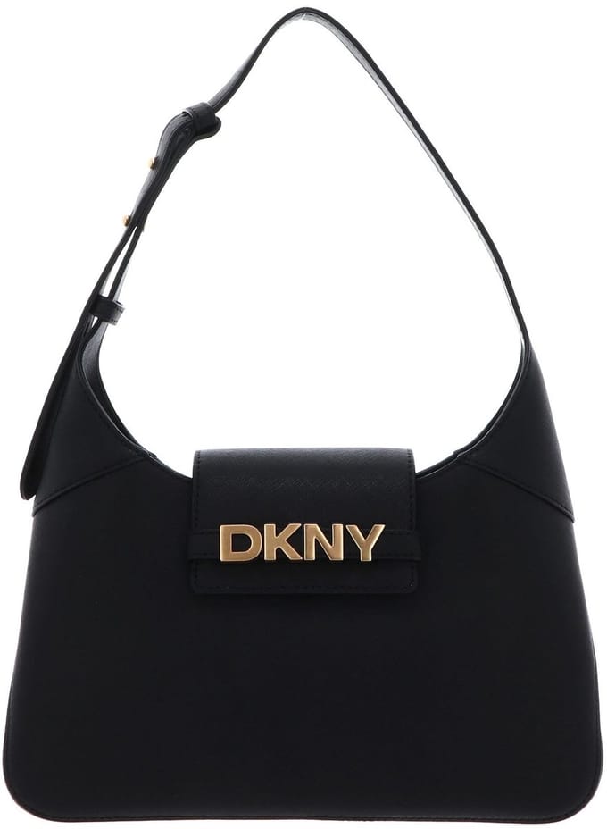 DKNY Leren schoudertas Avril Shoulder Bag Blk / Gold zwart