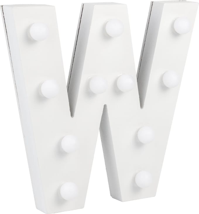 Verlichting | LED Letter | Letter W | Afmeting: 16x11cm