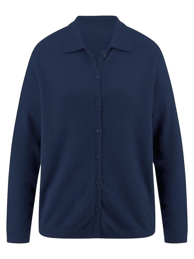 Vest 100% kasjmier Van Peter Hahn blauw