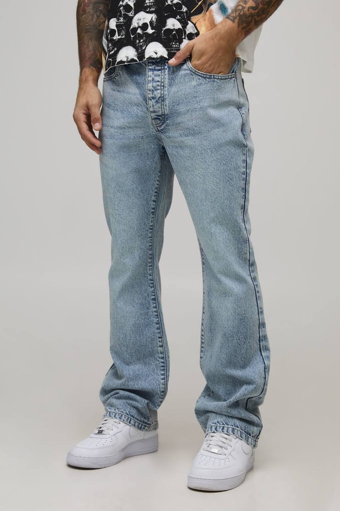 Slim Fit Uitlopende Gewassen Jeans | Light Blue | Size 36R