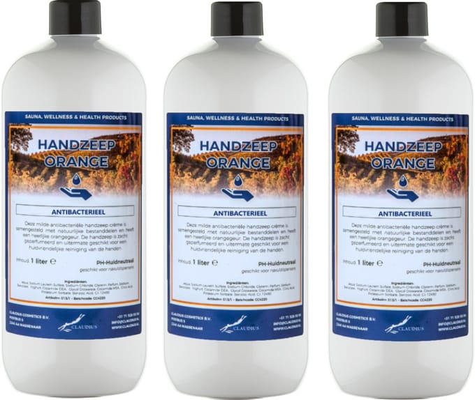 Handzeep Orange 1 liter - set van 3 stuks