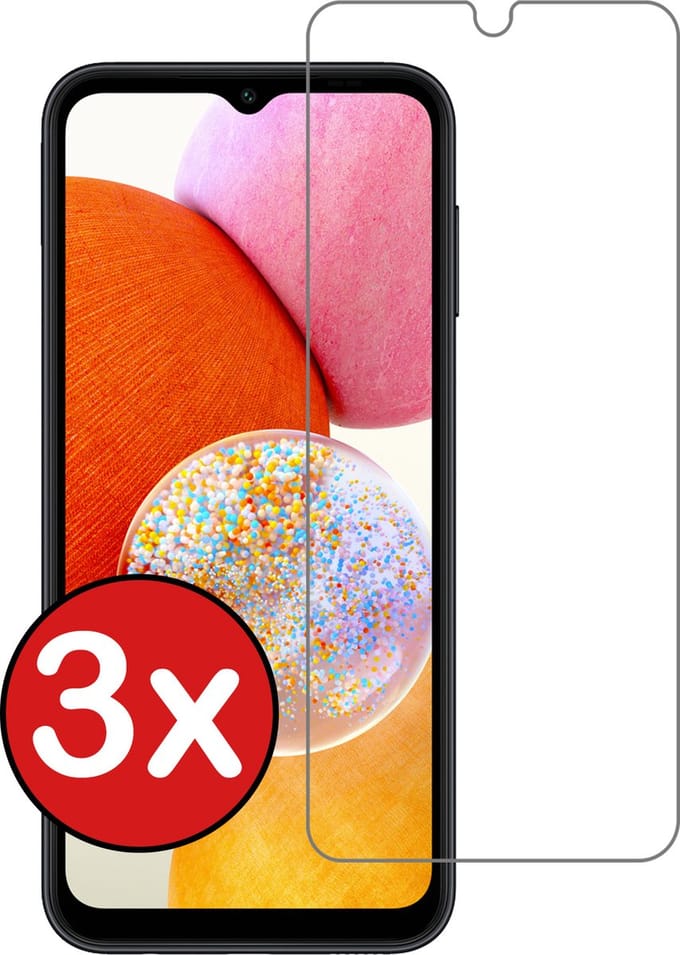 Screenprotector - 3 Stuks - Geschikt voor Samsung Galaxy A14 - Extra Sterk - Beschermglas - Gehard Glas - Tempered Glass - Screen Protector