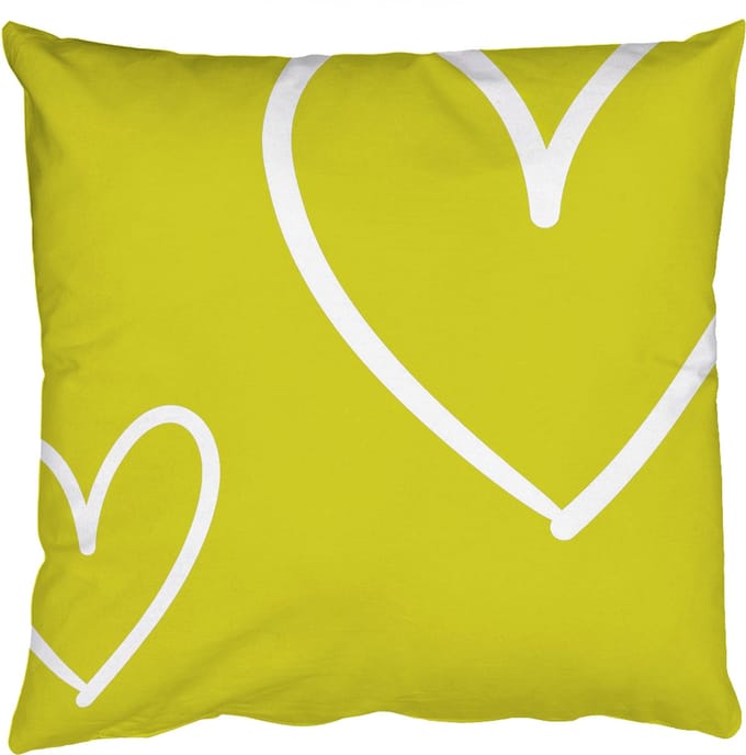 Sierkussens - Kussentjes Woonkamer - 60x60 cm - Groen - Hartjes - Wit