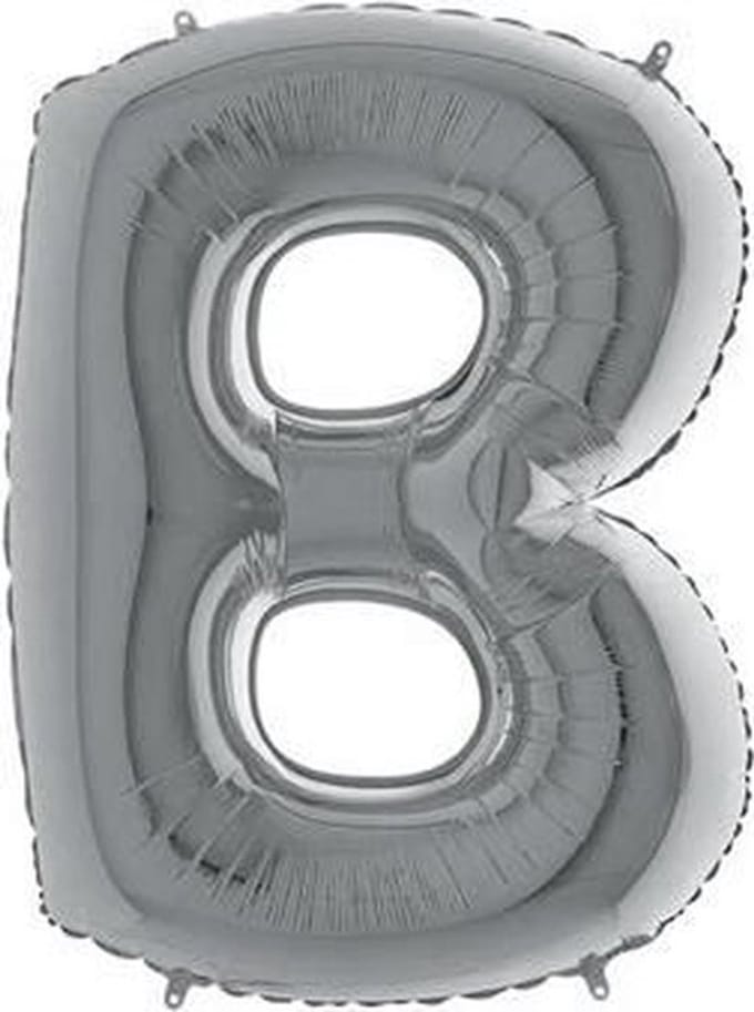 Folieballon letter B zilver (100cm)