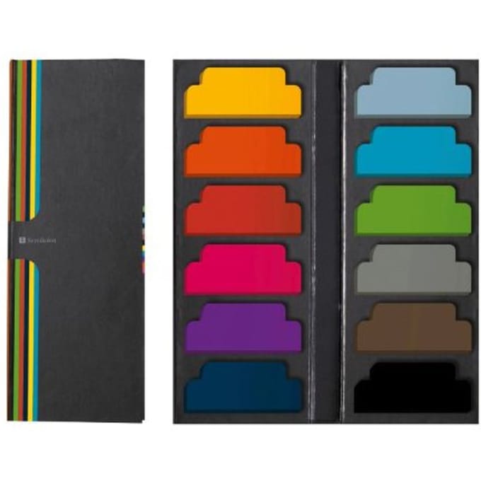 Semikolon sticky tabmarkers, formaat 6 x 2 cm. à 12 kleuren