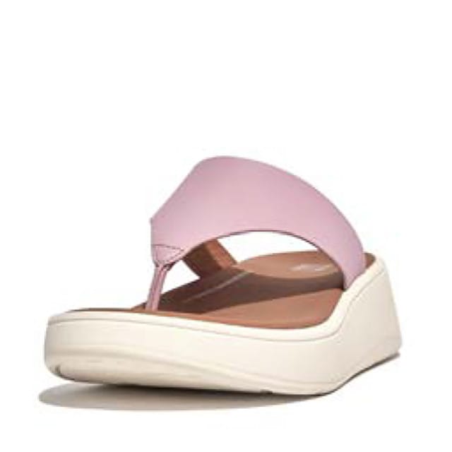 FitFlop F-Mode Leather Flatform Toe-Post Sandals PAARS - Maat 42
