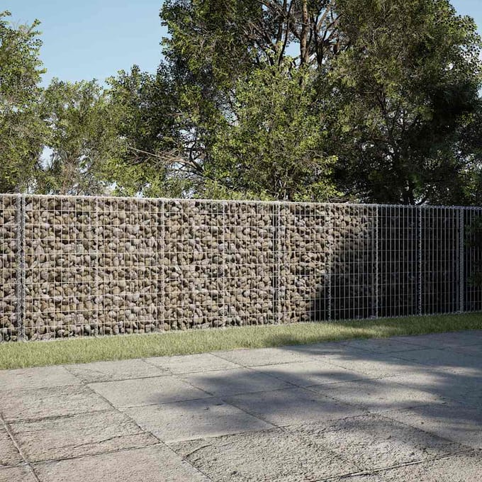 vidaXL - Schanskorf - 800x50x100 - cm - gegalvaniseerd - ijzer - zilverkleurig