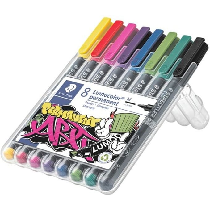 STAEDTLER Lumocolor M permanent - Box 8 st new colours