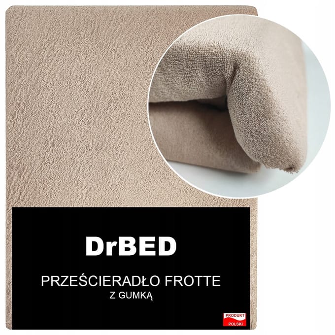 DrBED - Frotte Hoeslaken - 90x200 - Elastaan - Beige