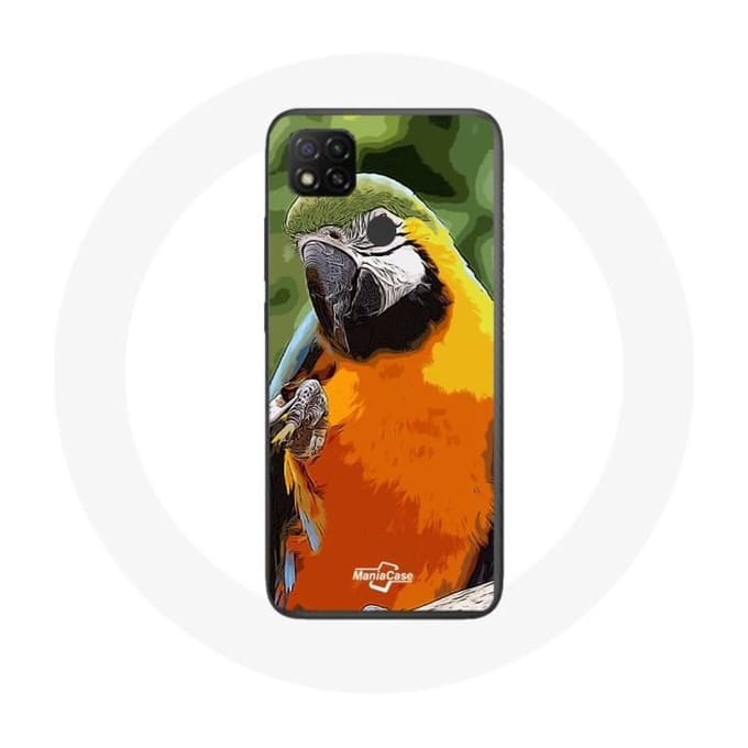 Xiaomi Redmi 9C hoesje Macaws Parrot Oranje Groen