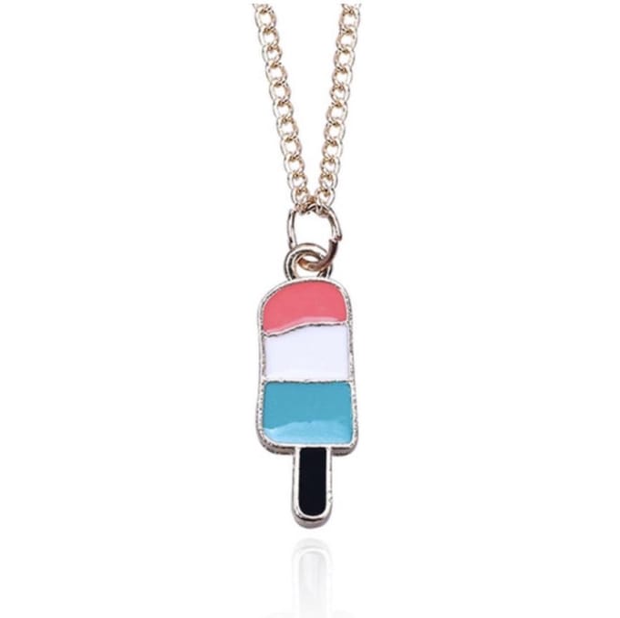 Bijoux by Ive - Goudkleurig ijslollie - hanger - Met ketting - ca 45cm