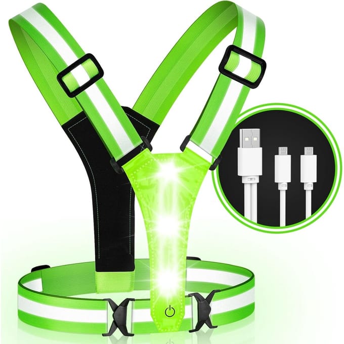 TOVBMUP Hardloopvest met verlichting - Reflecterend hardloopvest - LED hardloopvest - Wandel verlichting