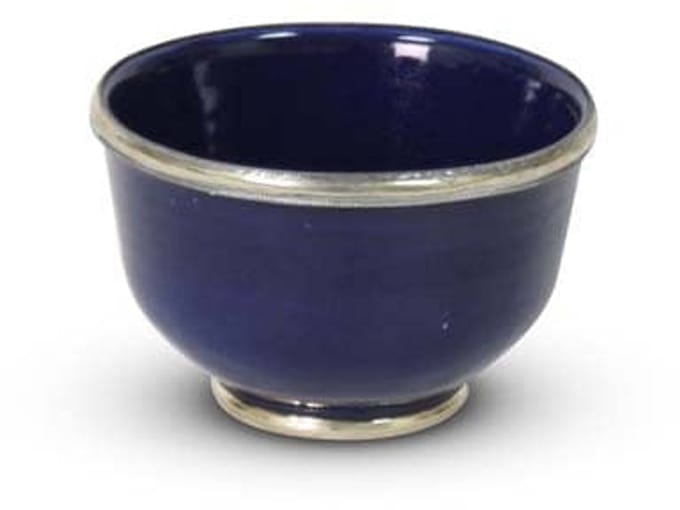 Safaary - Kom Blauw met Metaalring Ø 12 x 8cm