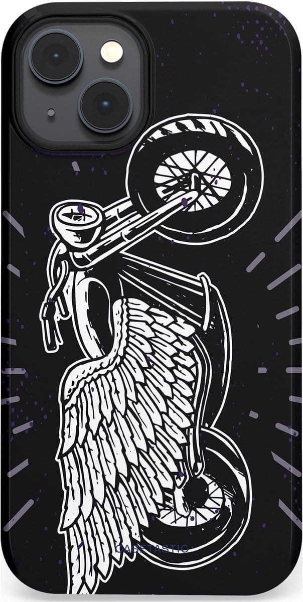 Casetastic hoesje geschikt voor Apple iPhone 14 Plus - MagSafe - Dubbellaagse bescherming - Retro highway - Fashion Case - Donkerblauw Zwart Grijs