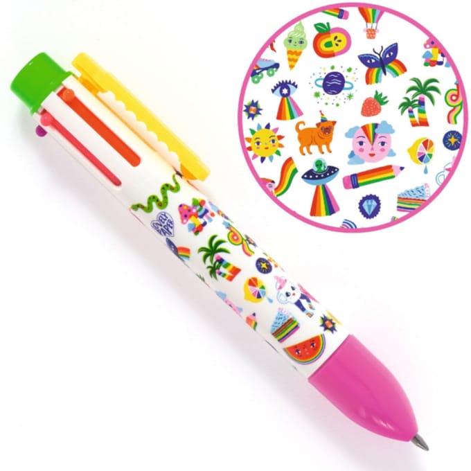 DJECO regenboog pen Sarah 6 fluorescerende kleuren