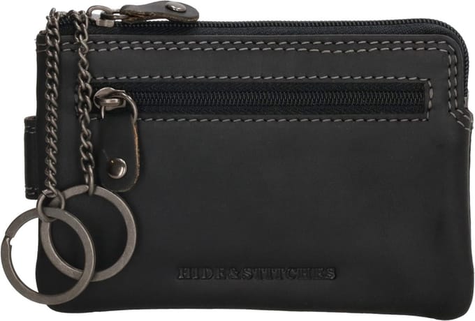 Hide & Stitches Japura Sleuteletui - 100% Leer - Zwart