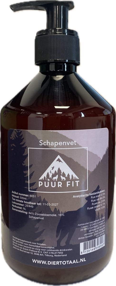 Puur Fit Schapenvet 500Ml - Voedingssupplement