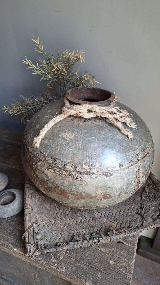 metalen nagouri pot metaal robuust met touw