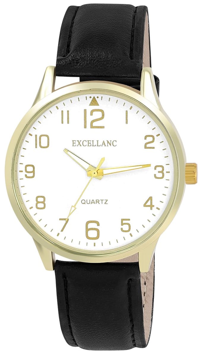 EXCELLANC Herenhorloge van imitatieleer Mineraalglas