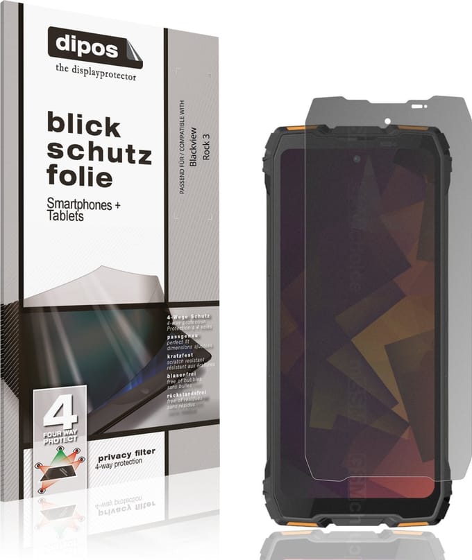 dipos – Matte Privacy Screenprotector geschikt voor Blackview Rock 3 | Anti-Spy Beschermfolie